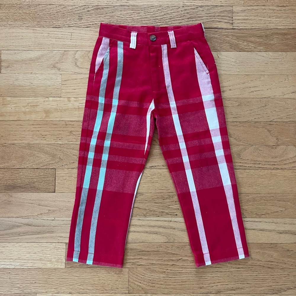 MAISONETTE PETIT PEONY VGUC Christmas Holiday Plaid Adjustable Waist Pants